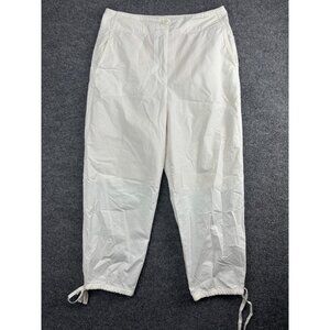 Rebecca Taylor Pants Women's 8 White Jogger Drawstring Pull On Cotton
